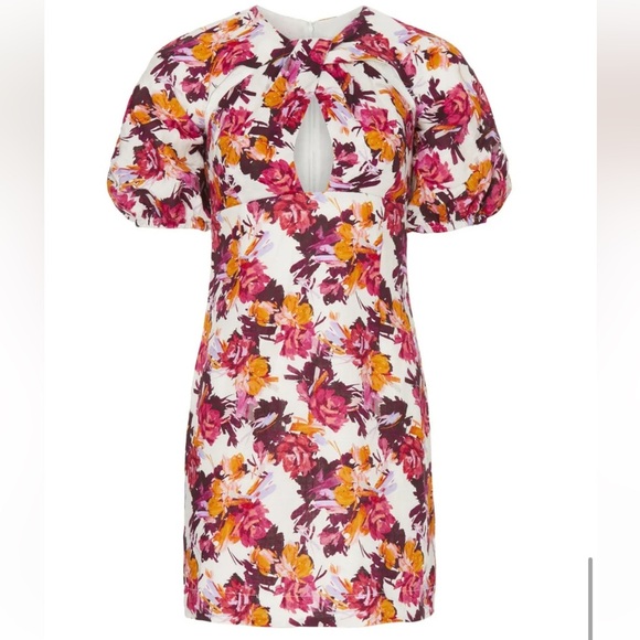Nicholas Puff Sleeve Floral Cotton Dress 2 - Picture 5 of 5
